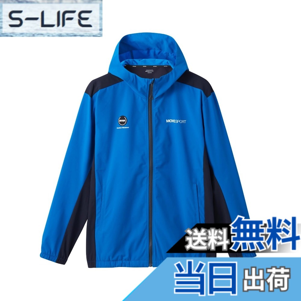 【送料無料】MOVESPORT(ムーブスポーツ) ジャージ・クロスデサント AIRY TRANSFER TAIKYU オーセンティックロゴ フルジップフーディー ストレッチ はっ水 色褪せしにくい トレーニング ランニングメンズ 色:BLNV、サイズ:O|S-LIFE