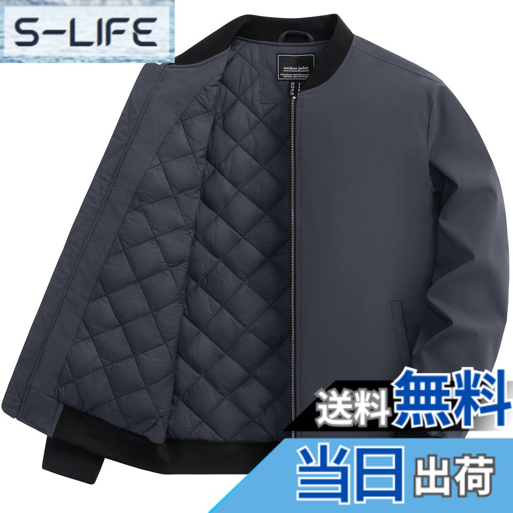【送料無料】[TACVASEN] ジャケット メンズ 冬 バイク ジャンパー 作業着 防寒 ブルゾン パイロット 登山 中綿入れ 秋 カジュアル スタジャン 防風 アウター 仕事着 色：ダックグレー、サイズ：2XL