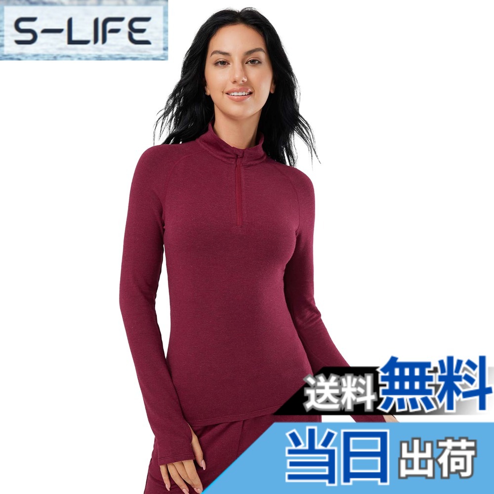 【送料無料】[baleaf] [バリーフ] レディース ロングスリーブ ニット スリムフィット ハーフカーディガン 色：レッド、サイズ：M