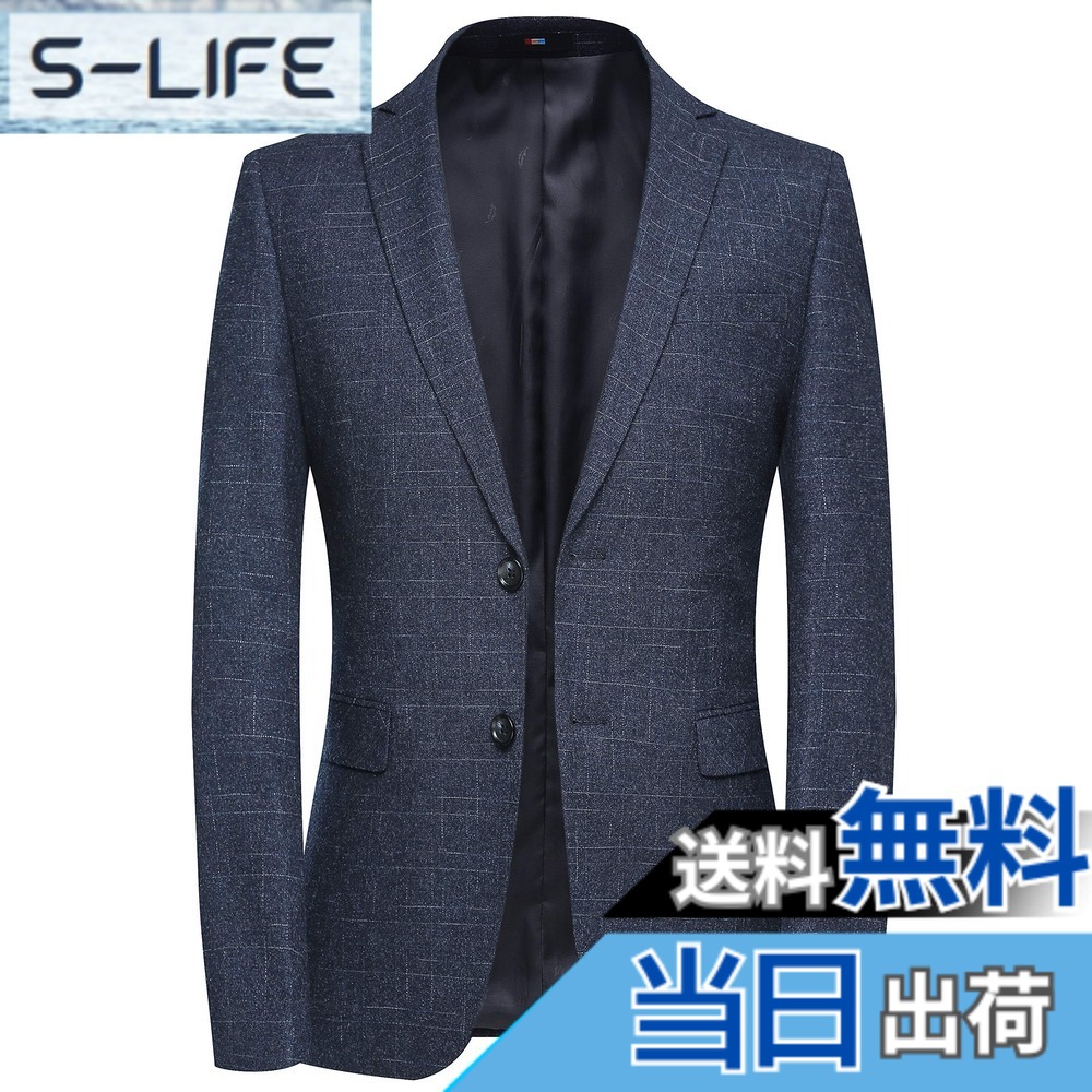 【貨物輸送無料】[FHLHY] テーラードジャケット メンズ 細身 長袖 背広上衣 心地好い 商行為 今めかしい おおきい大きさ 色：米国海軍 9823、大きさ：2XL