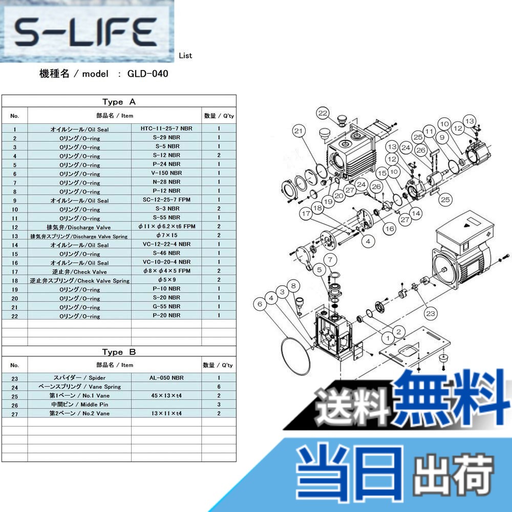 【貨物輸送無料】ULVAC GLD-040用検査と修理一揃いの道具B GLD-040
