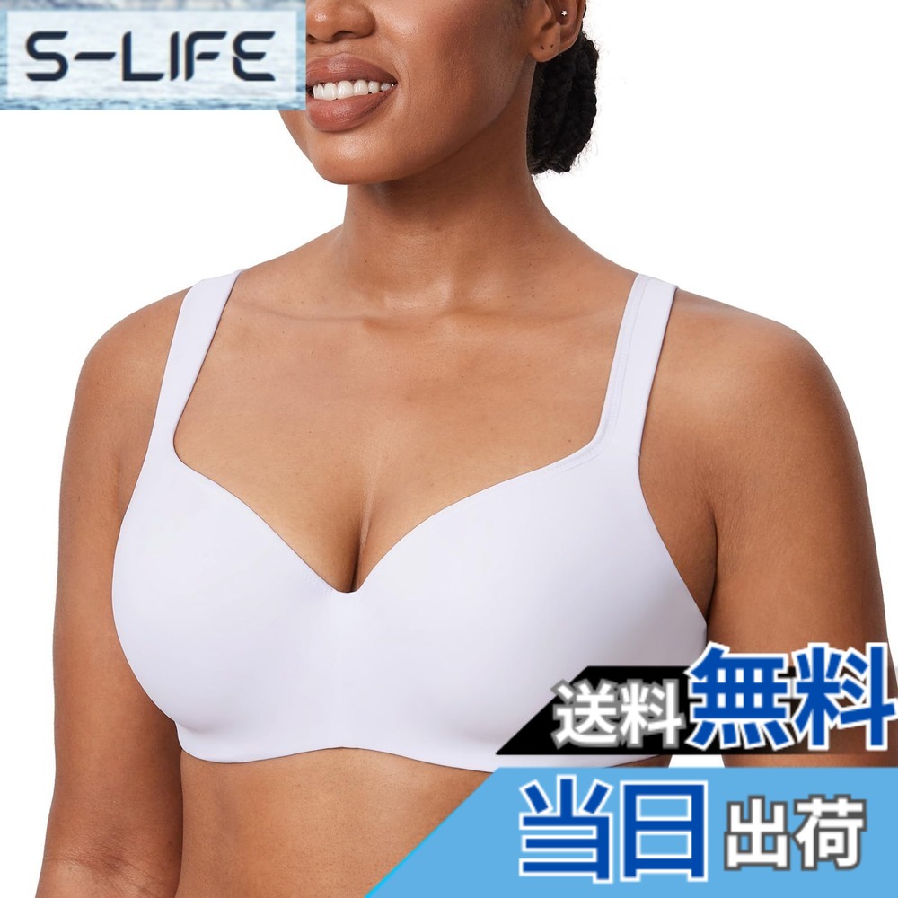 【送料無料】[DELIMIRA] ブラジャー 大きいサイズ ワイヤーあり 無地 フルカップ モールドカップ シームレスブラ tシャツブラジャー 色：ホワイト1、サイズ：C80 4,573円