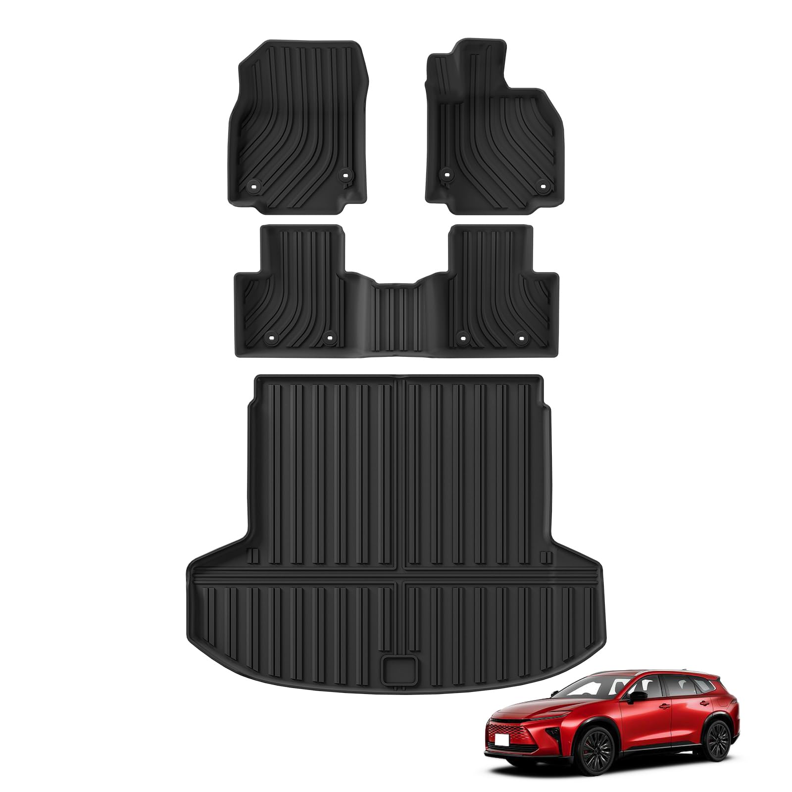【送料無料】ZUNDUO トヨタ クラウン 専用 フロアマット ラゲッジマット 色：ブラック、サイズ：前席＆二列目シート＆トランクマット｜S-LIFE