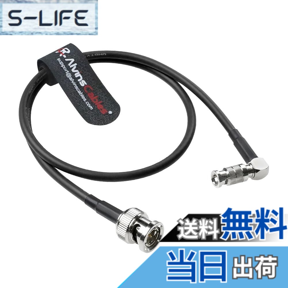 【貨物輸送無料】Alvin\u0027s Cables 12G マイクロBNC - BNC有線テレビ。 色：黒いこと、大きさ：L型 Micro BNC \u0026 引っ切りない BNC