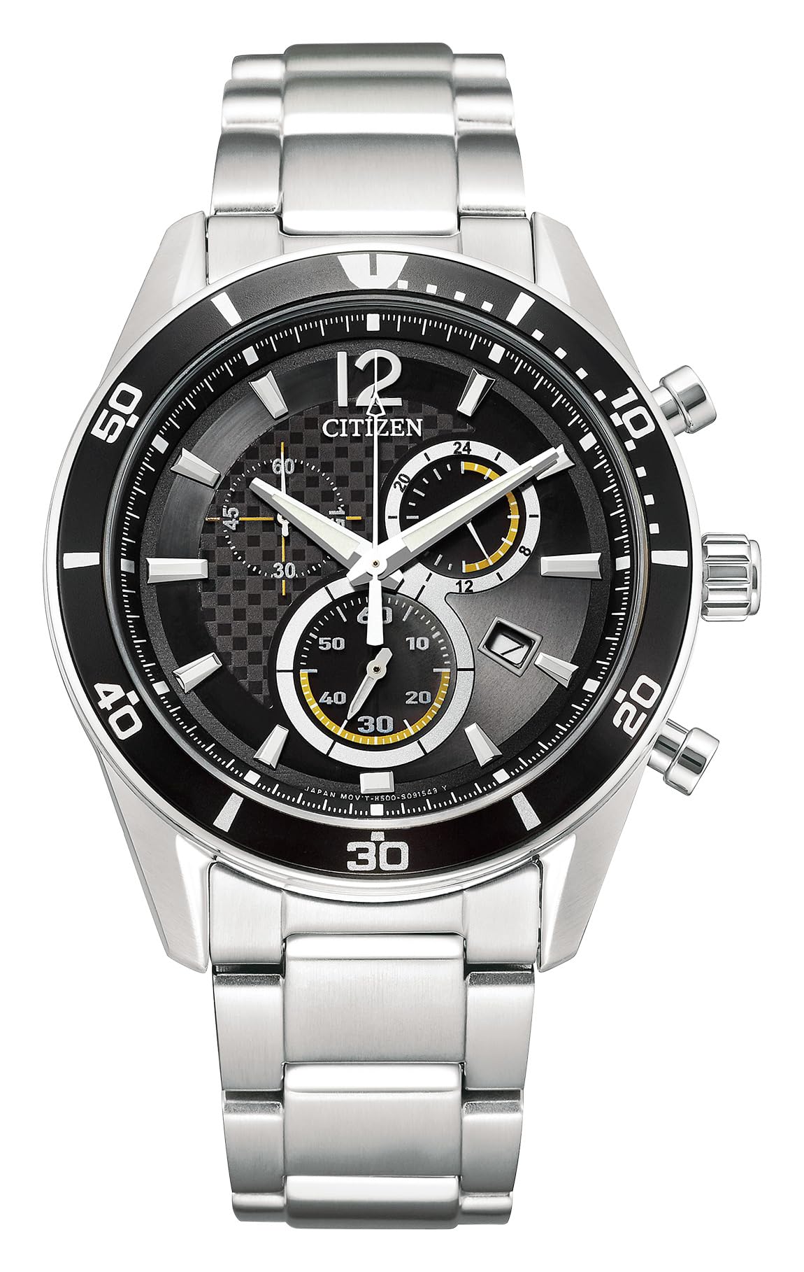 【貨物輸送無料】CITIZEN ウォッチ Citizen Collection シチズン 寄せあわせ Eco-Drive エコ・運転 クロノグラフ VO10 色：黒いこと/黄色