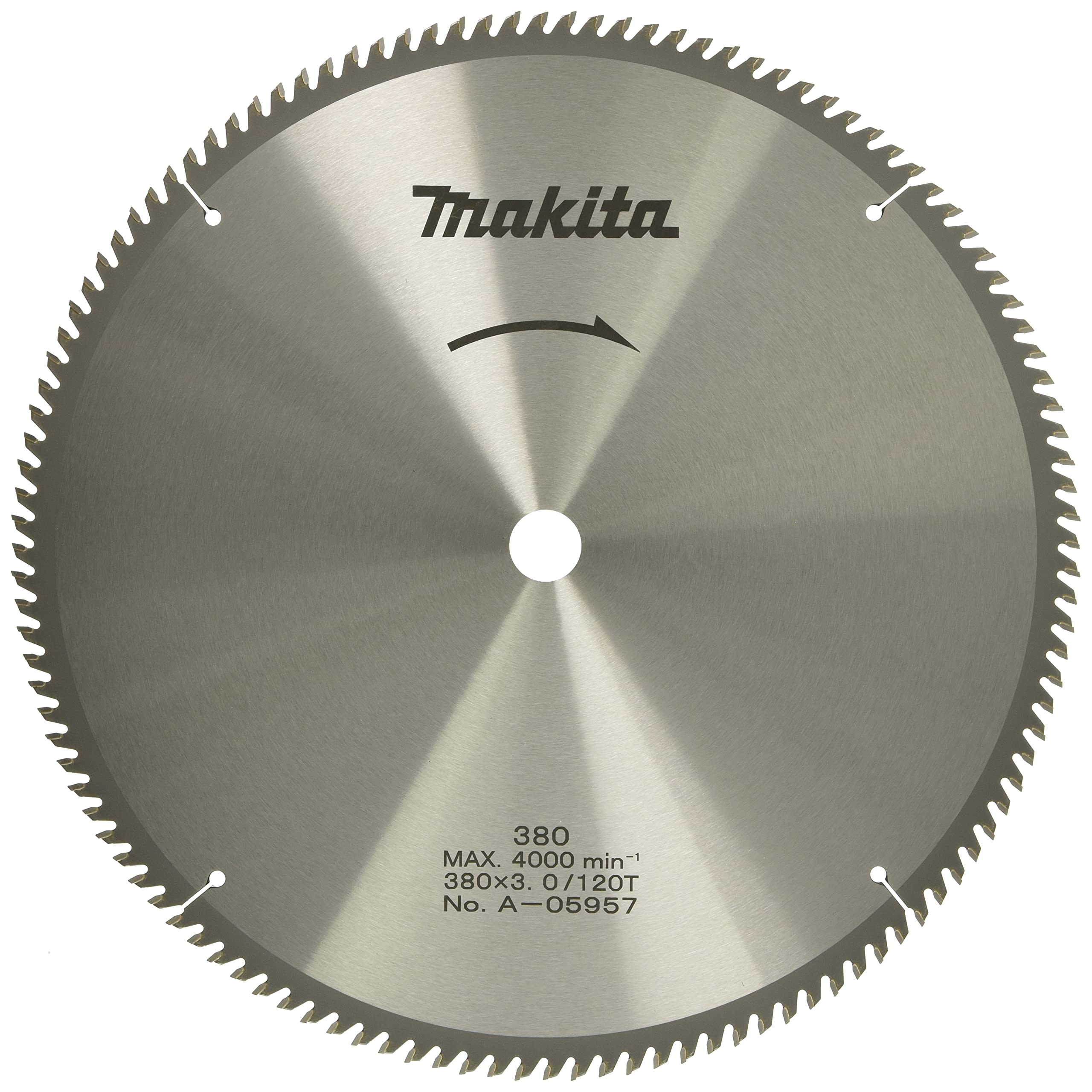 【貨物輸送無料】マキタ (makita) チップソー ダブル細長い切口 卓上マルノコ 原則として材木用 色：しろがね色、大きさ：外径380粍 刃数120T