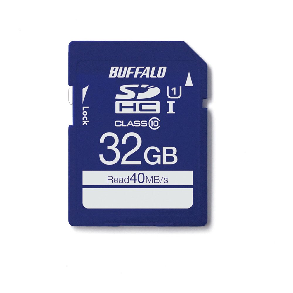【貨物輸送無料】BUFFALO UHS-I Class1 SD歌留多 RSDC-U1S続きもの 色：青み、大きさ：32GB