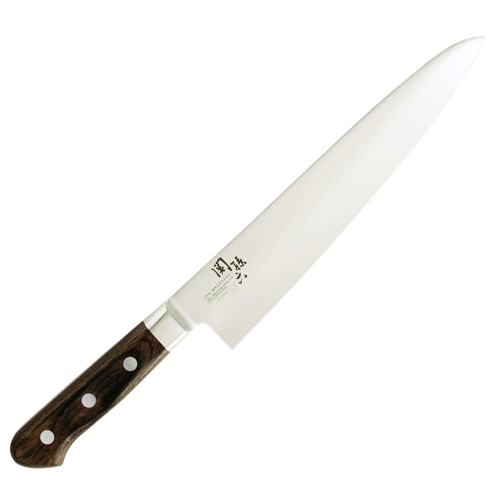 【貨物輸送無料】まかない方 くじゃく 続きもの KITCHEN_KNIFE 色：しろがね色、大きさ：240 粍