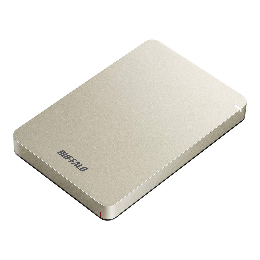【貨物輸送無料】BUFFALO USB3.1(Gen.1)相応う 耐衝撃携帯型HDD 固定ディスク-PGFU3-A続きもの 色：ゴールド、大きさ：1.0結核症