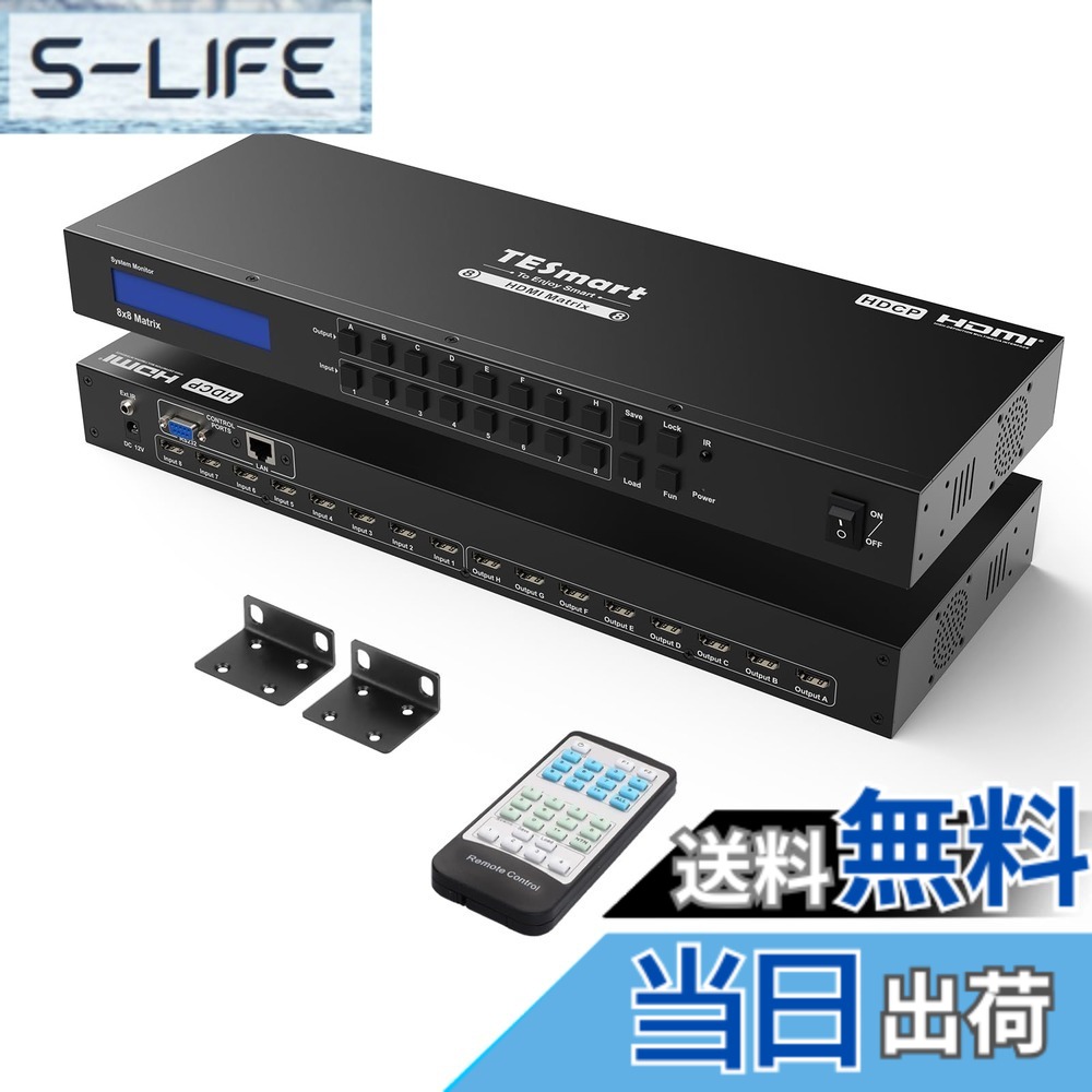 【貨物輸送無料】TESmart HDMI 行列 4K EDID役立つこと 多マイコンインプット HDMI うつり変わり器 色：Black、大きさ：4K@30サイクル