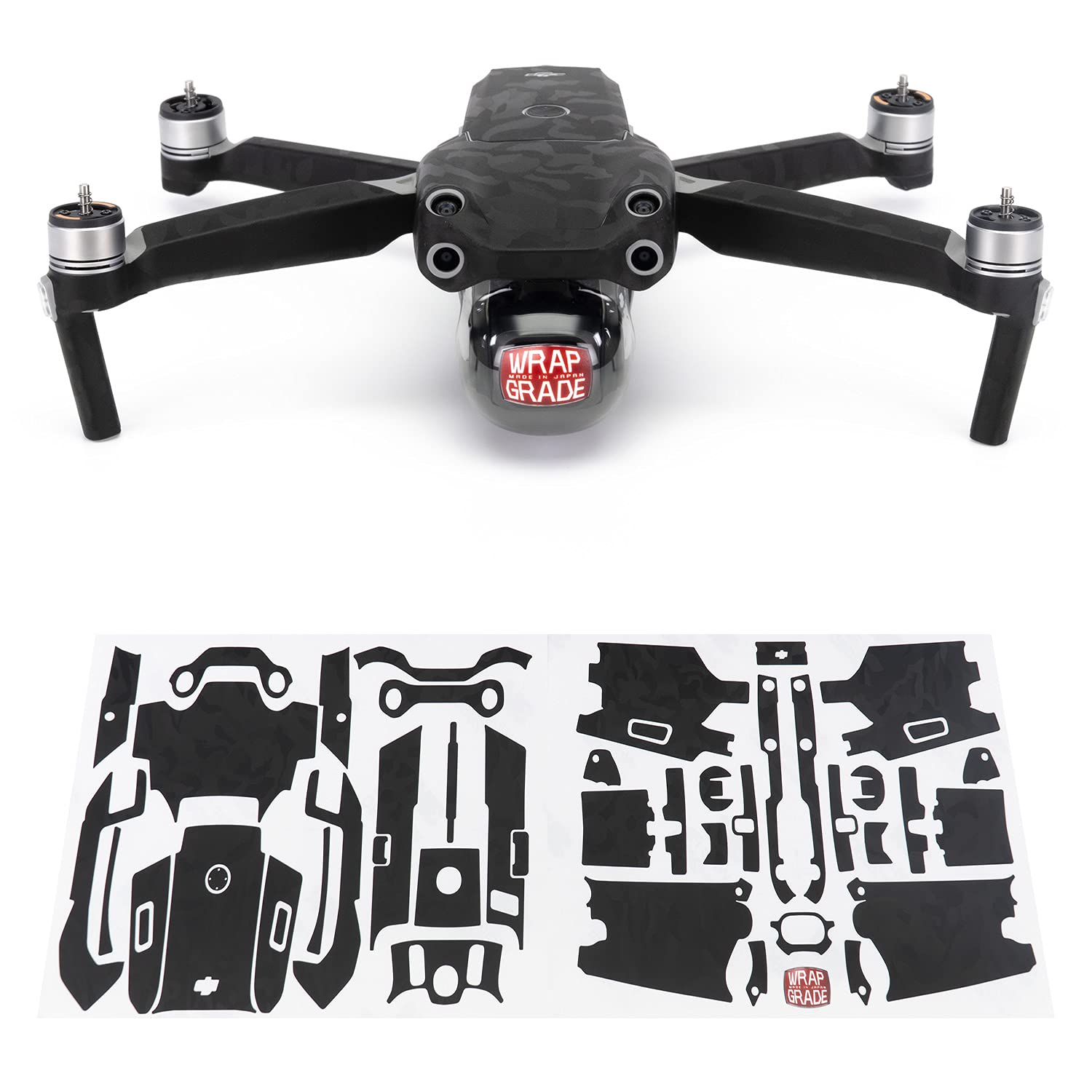 【貨物輸送無料】WRAPGRADE for DJI Air 2S 本体用 ひと肌消印 色：ブラックバンピーカモ
