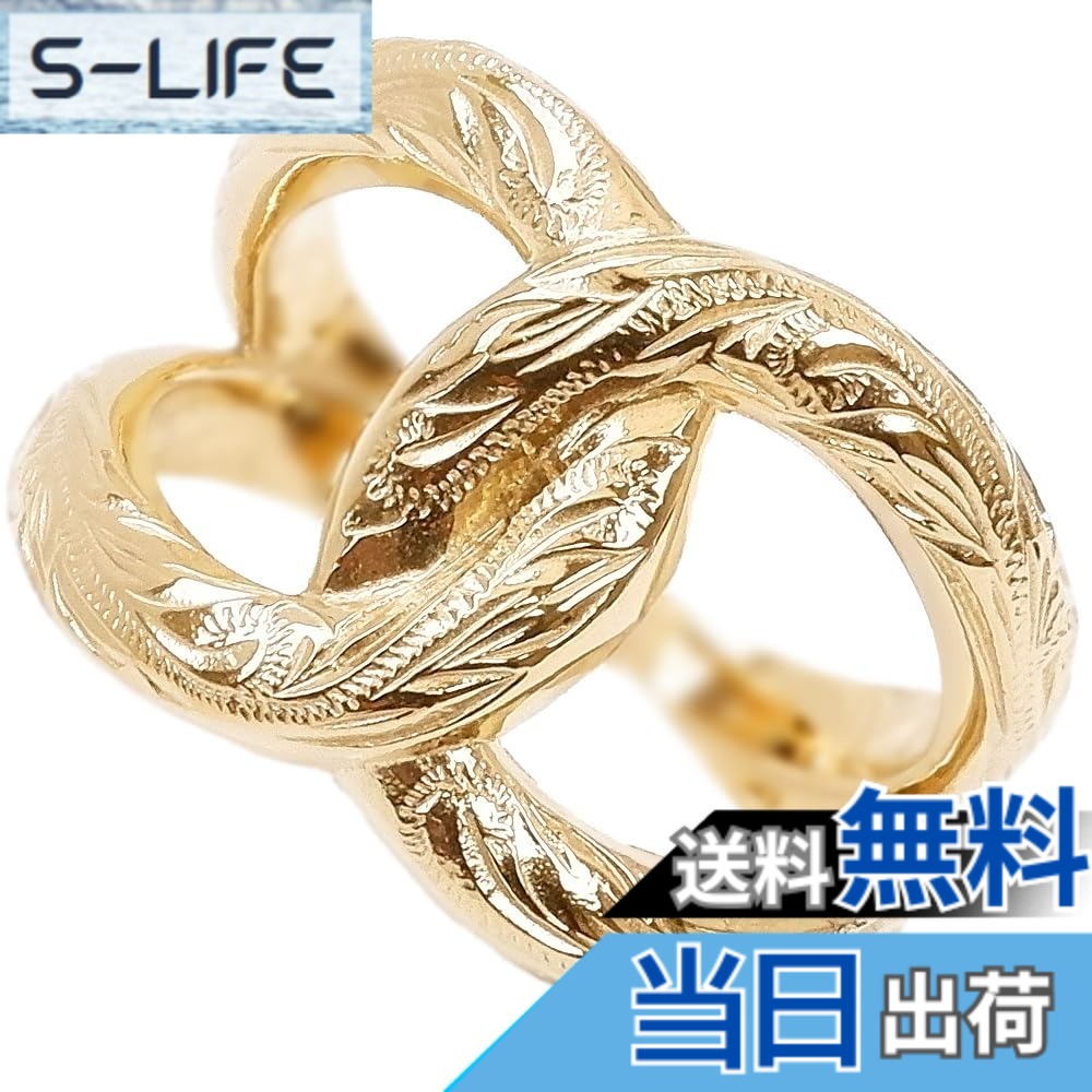 【貨物輸送無料】[ジュライス] ハワイアン宝飾品 輪っか 指環 エタニティー CC レディース メンズ 差し上げ物 金属元素アレルギー反応相応う サージカル ステンレス鋼 色：黄色ゴールド、大いさ：11号