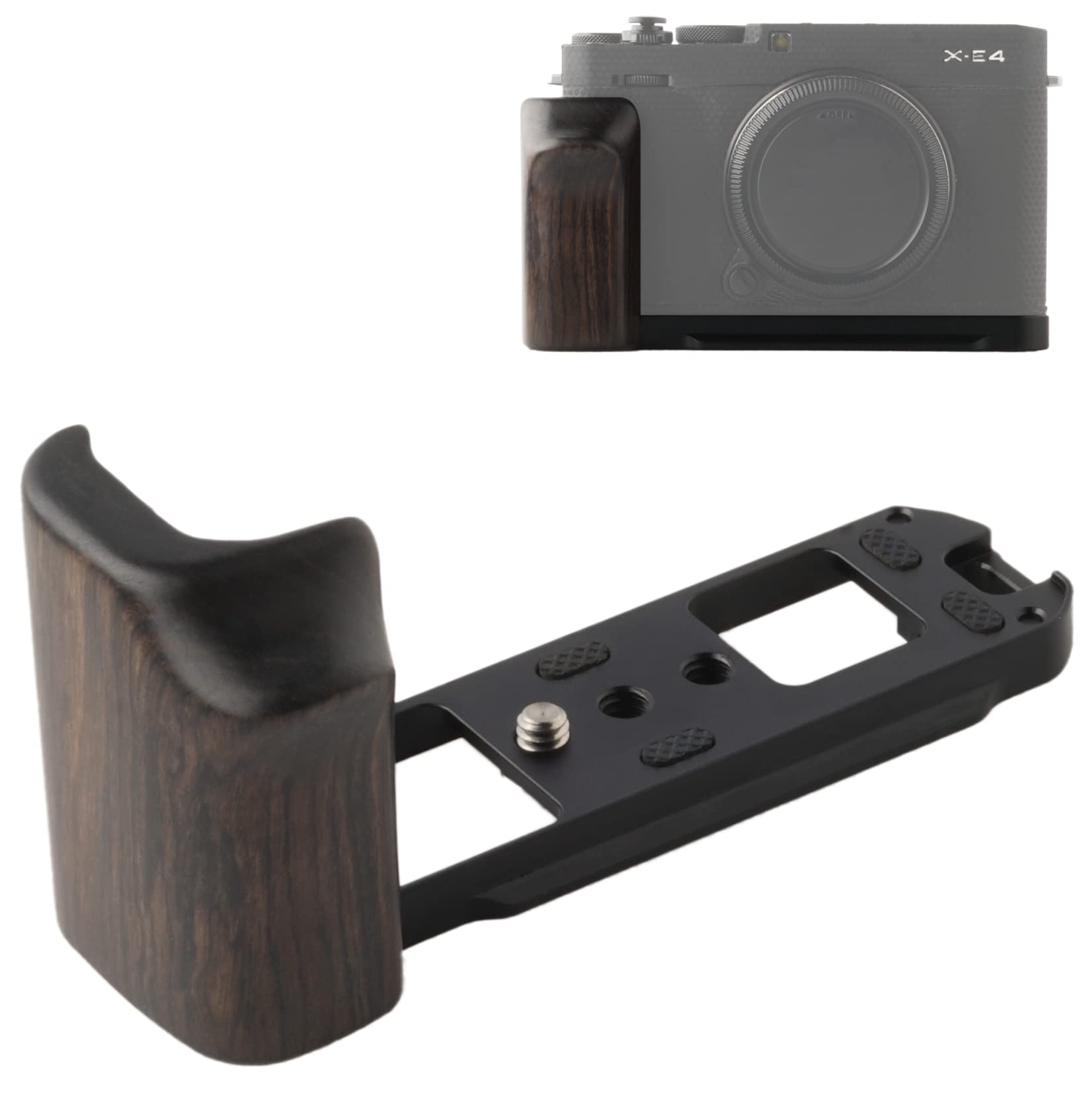 【貨物輸送無料】WEPOTO  X-E4用ハンドグリップノーブルウッド+金属元素 色：GP-XE4-B