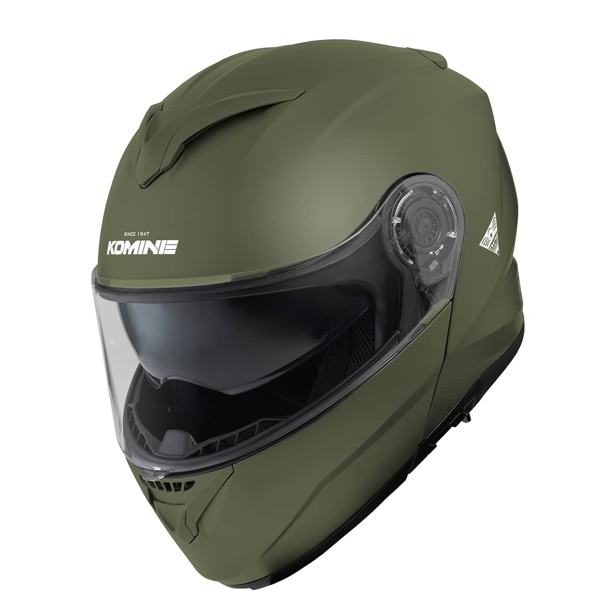 【貨物輸送無料】コミネ(KOMINE) 自動自転車用 FL 取り合わせ安全帽 つや消し黒いこと HK-171 UVとり捨てる遮蔽物 高甚だしいABS貝殼 肌付きバイザー 盛りだくさん人間の顔 磁石バックル 色：Olive、大きさ：XL