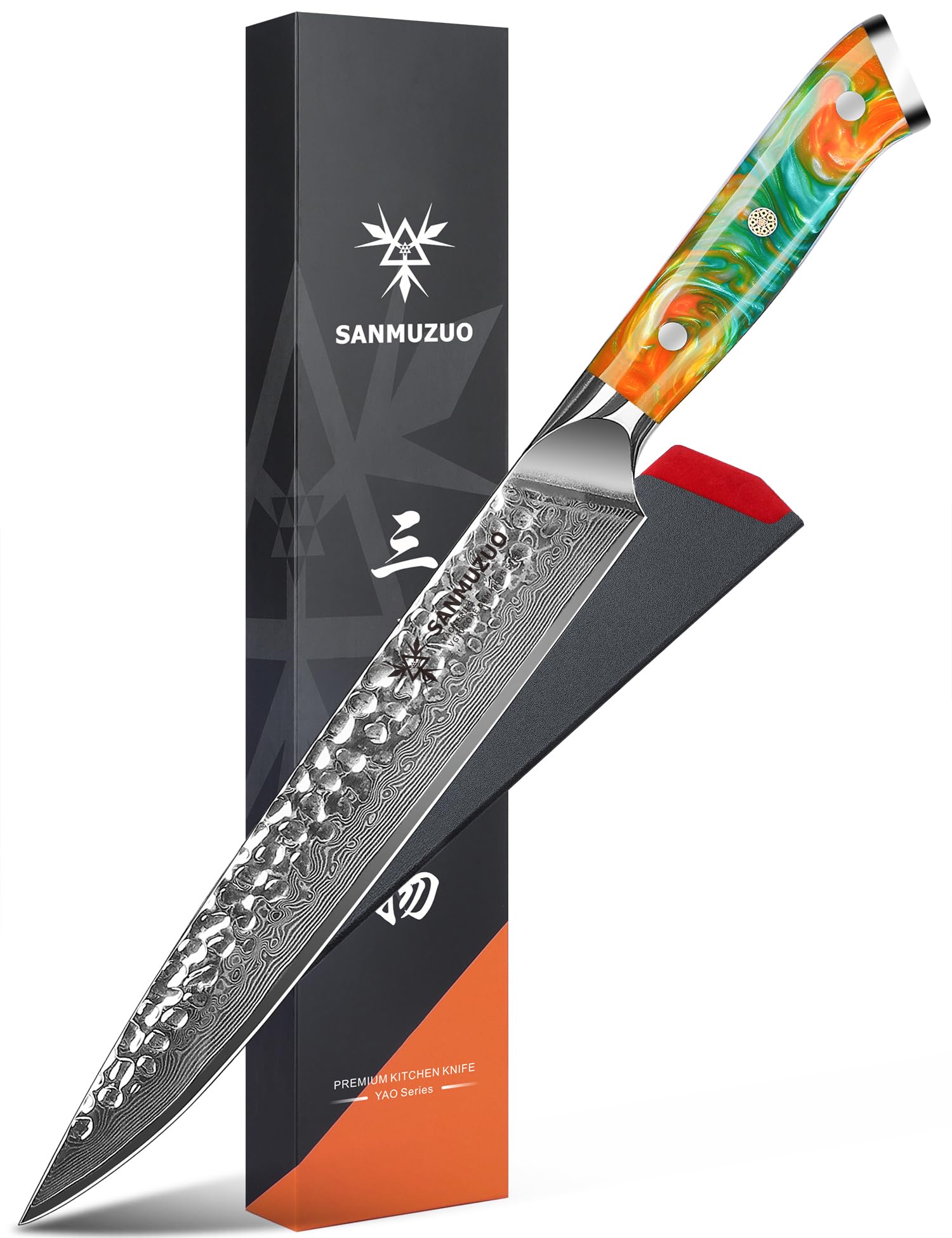 【貨物輸送無料】SANMUZUO 勝手もと九寸五分 - 鉄槌工業シリアの首都鋼と脂手持ち部分 - YAO 続きもの 大きさ：9 in カービングナイフ