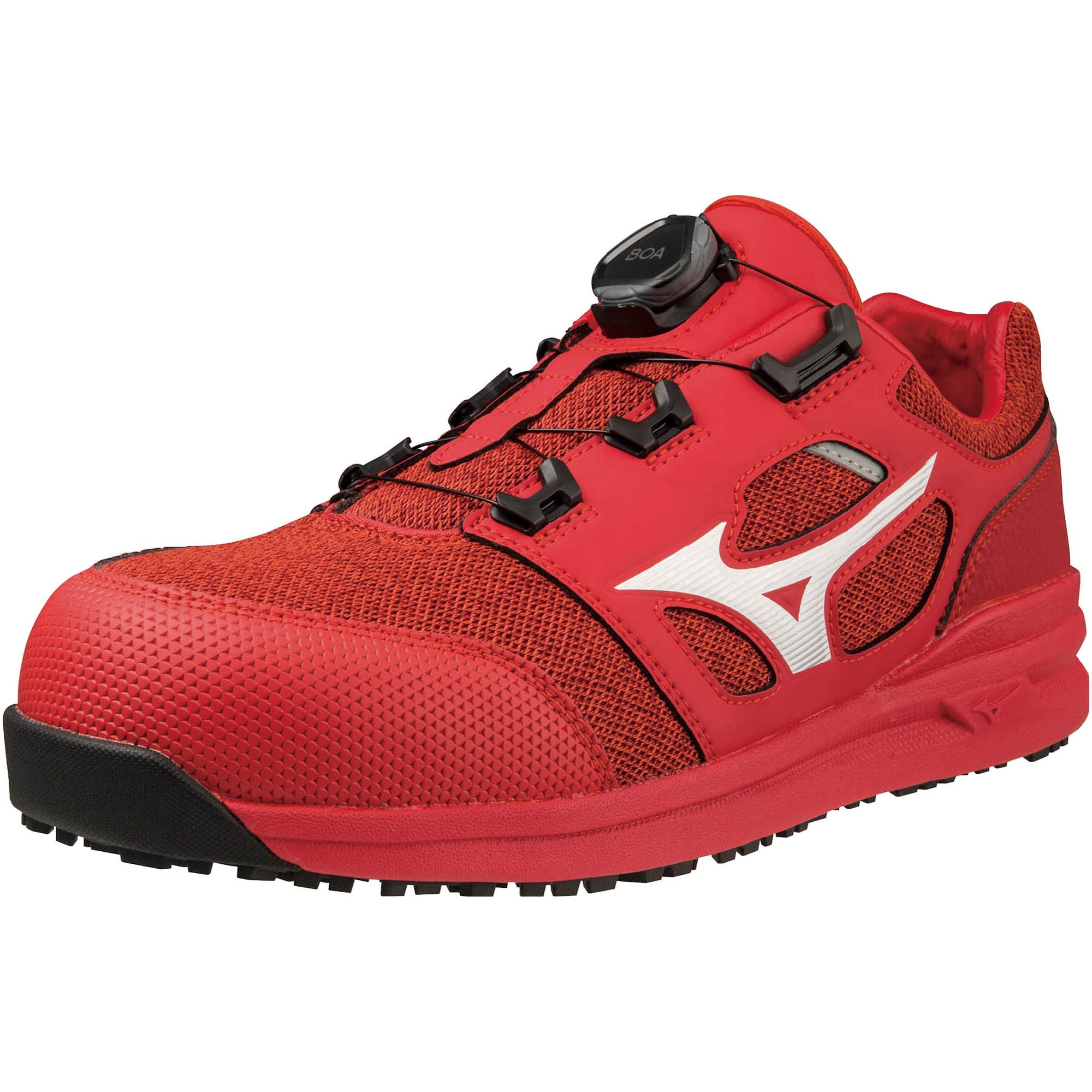 【貨物輸送無料】MIZUNO(ミズノ) メンズ 安全性のある靴 オールマイティ LS252L BOA細工物シューズ 色：赤いこと/白いこと、大きさ：25.0 珊