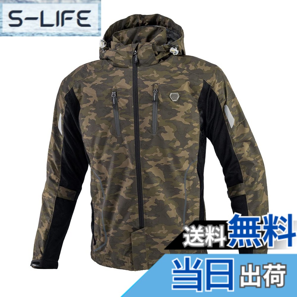 【送料無料】コミネ(KOMINE) バイク用 JK-1123 JK-112 プロテクトハーフメッシュパーカ ゲンリ 色:Camo Black、サイズ:XL|S-LIFE