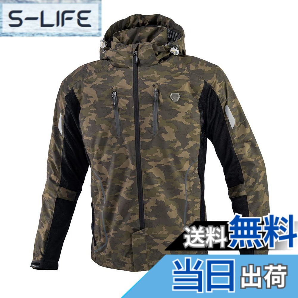 【送料無料】コミネ(KOMINE) バイク用 JK-1123 JK-112 プロテクトハーフメッシュパーカ ゲンリ 色：Camo Black、サイズ：WL｜S-LIFE