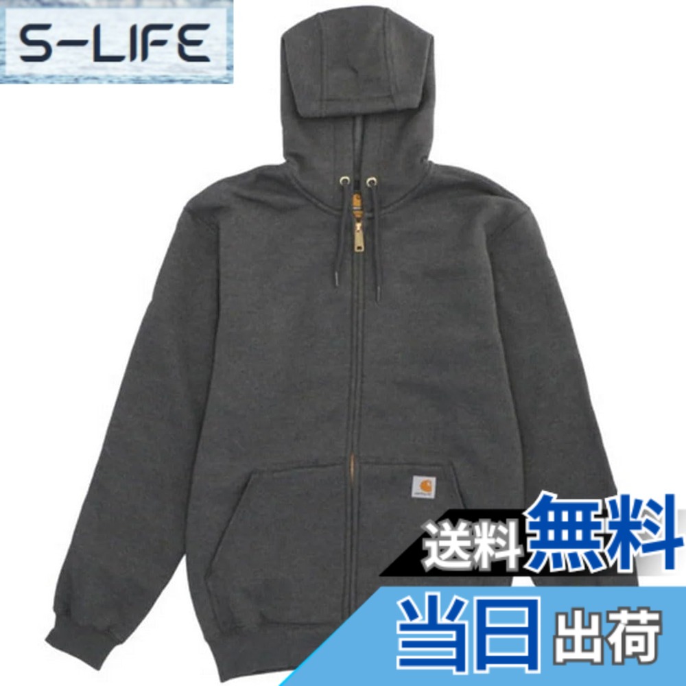 【送料無料】carhartt(カーハート) フード付きトレーナーMIDWEIGHT HOODED ZIP-FRONT SWEATSHIRTメンズ [並行輸入品] 色：Carbon_Heather(026)、サイズ：L｜S-LIFE