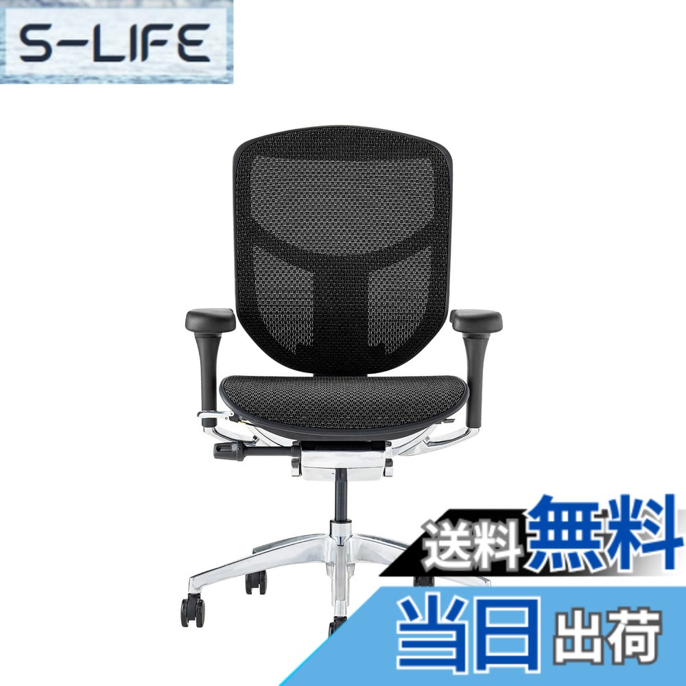 【貨物輸送無料】エルゴヒューマン2(ergohuman2) 事務室女性議長 ENJOY 喜ばせる 色：メッシュ:黒いこと / ひな形:黒いこと、大きさ：置き目手合い