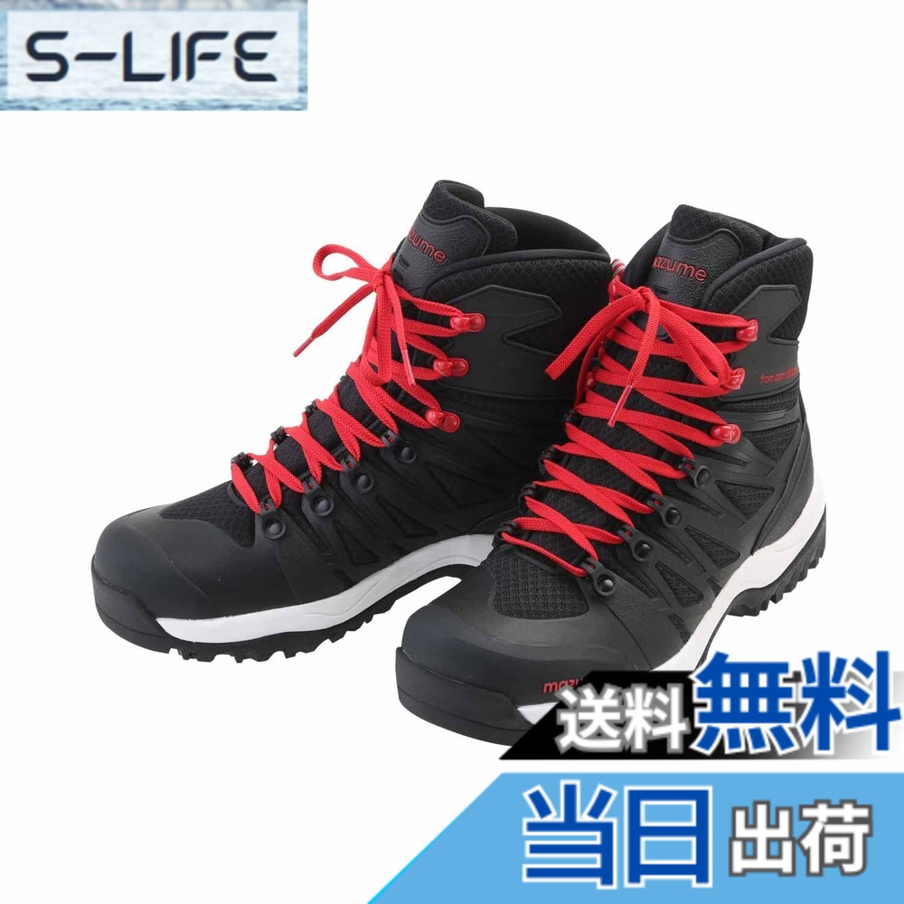 【貨物輸送無料】mazume スパイクシューズ ウェーディングシューズ ウォルフラムいの一番 MZWD-691 色：黒いことx赤いこと、大きさ：4L