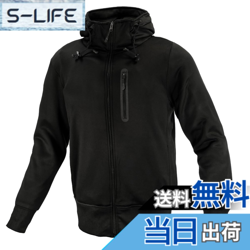【貨物輸送無料】コミネ(KOMINE) 自動二輪車用 防護KVパーカー JK-604 1290 秋冬春向け プロテクター CE標準尺度気泡管水準器2 色：黒いこと、大きさ：2XL
