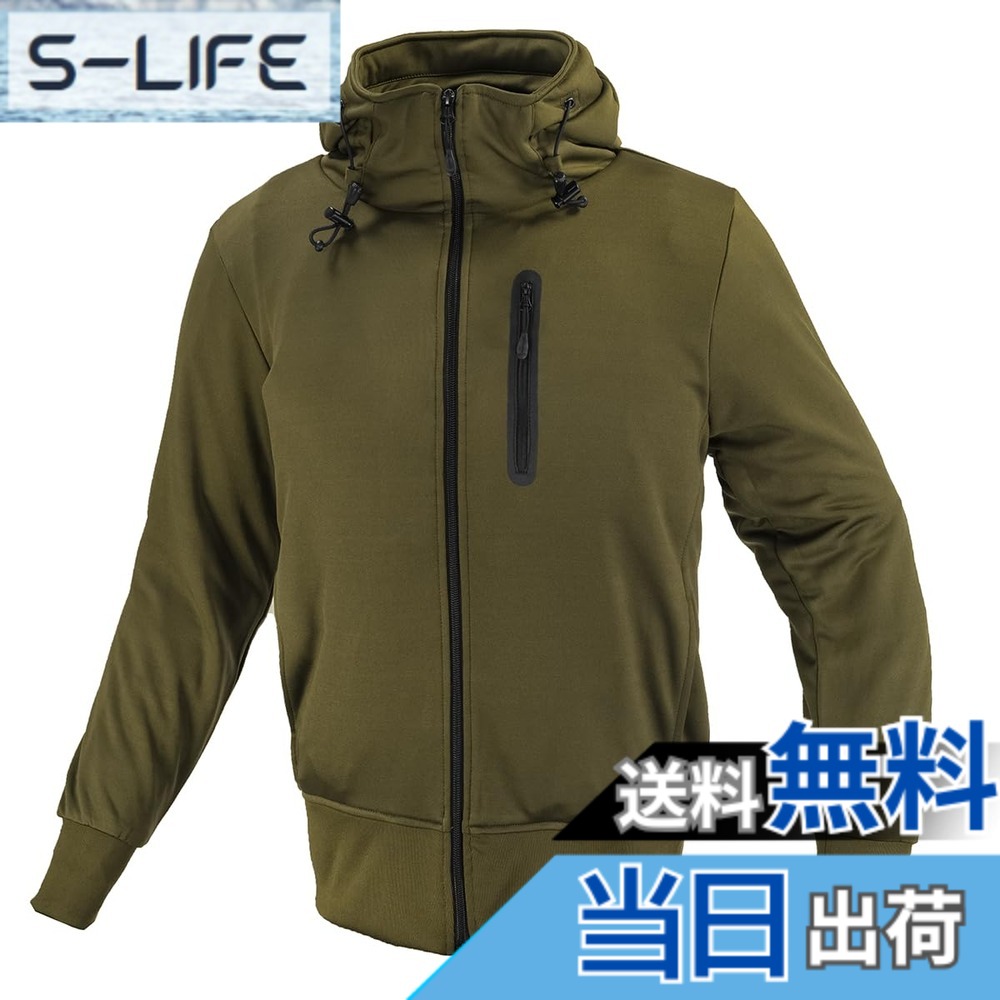 【貨物輸送無料】コミネ(KOMINE) 自動二輪車用 保護KVパーカー JK-604 1290 秋冬春向け プロテクター CE標準尺度気泡管水準器2 色：オリーブ、大きさ：M
