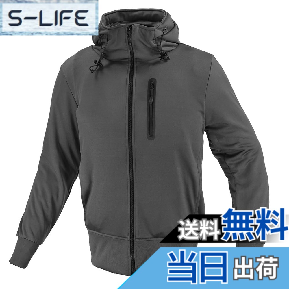 【貨物輸送無料】コミネ(KOMINE) 自動二輪車用 保護KVパーカー JK-604 1290 秋冬春向け プロテクター CE標準尺度気泡管水準器2 色：薄墨色、大きさ：L