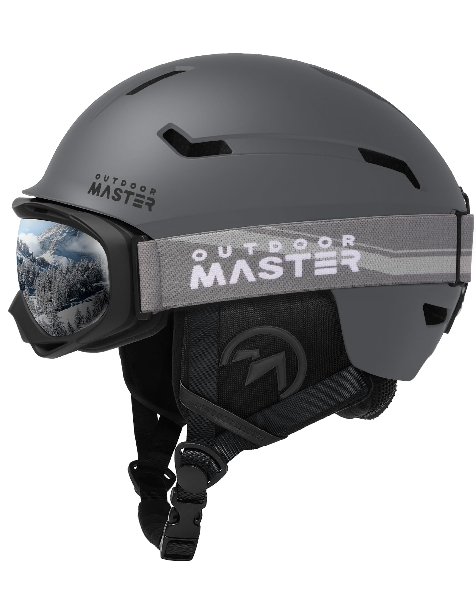 【貨物輸送無料】OUTDOORMASTER スキーの板 安全帽 ゴーグル付き添い人 スノーボード 安全帽 バイザー付き添い人 スノーヘルメット 通気取り替えっこ 全針路合わせるアジャスター 密集してEPS スキーの板用安全帽 3D保護すること座布団 取り出し能力のある 洗い濯ぎ能力のある 成年者用 男女兼 色：薄墨色、大きさ：S