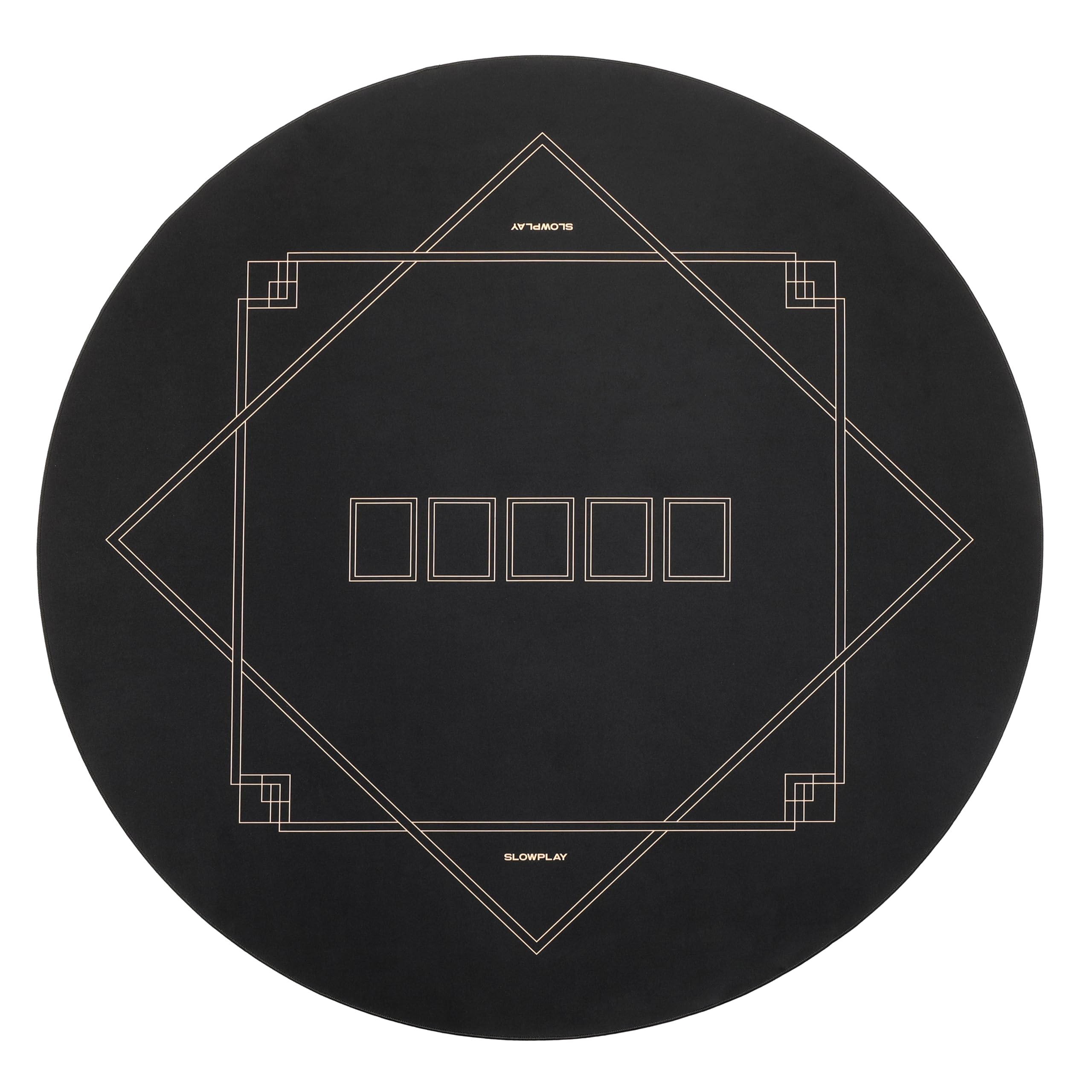【貨物輸送無料】SLOWPLAY Godel ポーカーつや消し テキサスホールデム｜ポータブルプレイマット 黒いこと＆三鞭酒ゴールド 撥水 耳障りな音和らげる 色：120x120糎、大いさ：120 糎