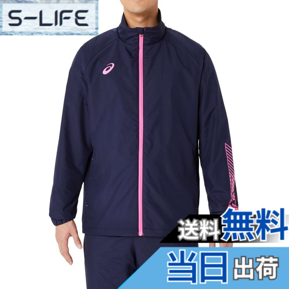 【貨物輸送無料】asics(アシックス) トレ－ニングウェア裏トリコットブレーカージャケット 2031E745メンズ 色：401(十二時x熱っぽいサクラ色)、大きさ：L