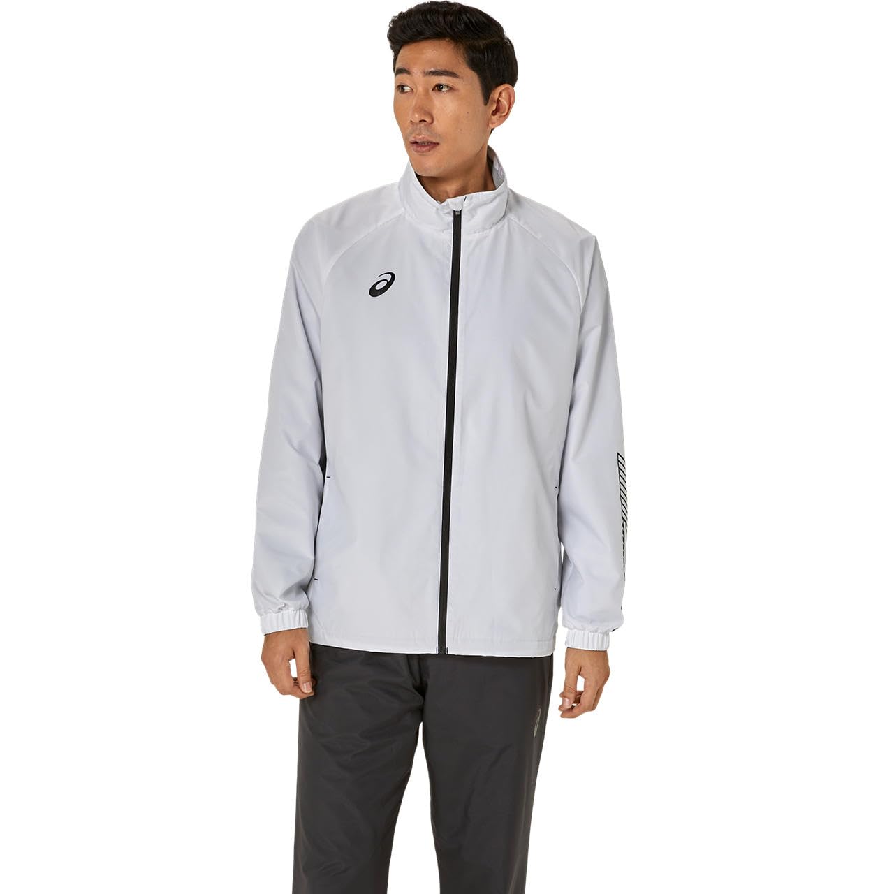 【貨物輸送無料】asics(アシックス) トレ－ニングウェア裏トリコットブレーカージャケット 2031E745メンズ 色：100(ブリリアントホワイト)、大きさ：XL