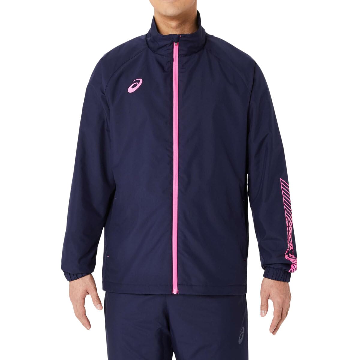 【貨物輸送無料】asics(アシックス) トレ－ニングウェア裏トリコットブレーカージャケット 2031E745メンズ 色：401(十二時x熱っぽいサクラ色)、大きさ：M