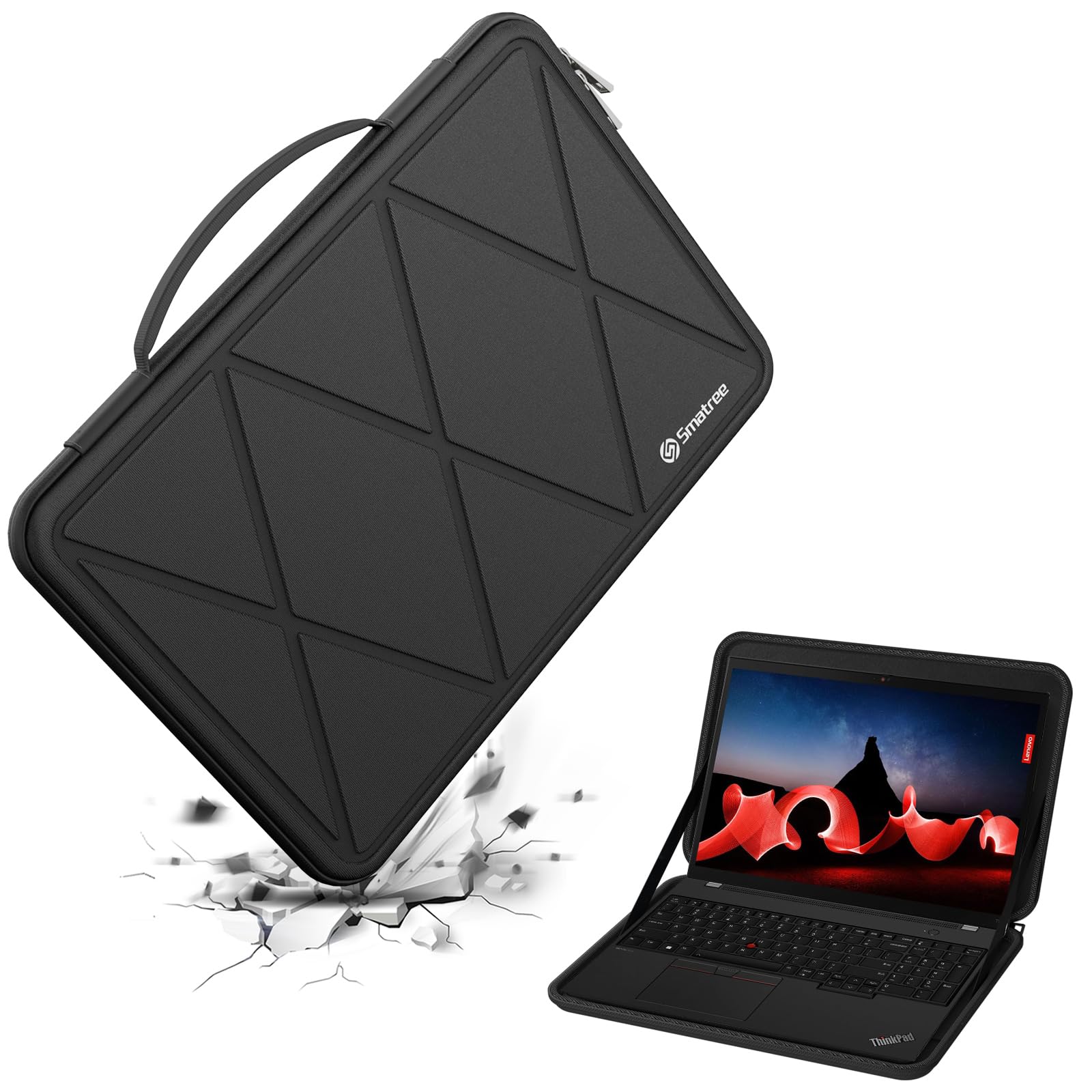 【貨物輸送無料】Smatree 捉え所のない EVA 保護すること衣袂容れもの Lenovo 一回りとっ始め用 色：X続きもの-黒いこと、大きさ：For Lenovo 16in(X8288-1)