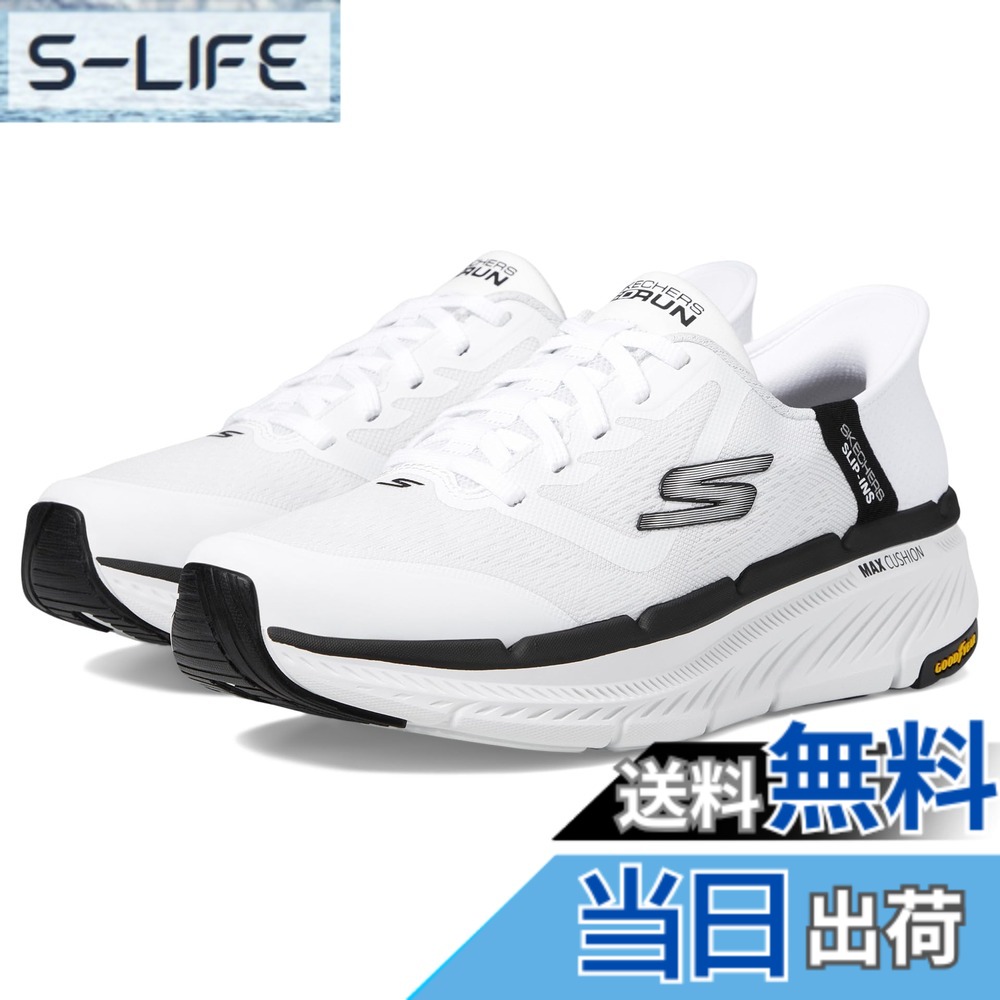 【貨物輸送無料】SKECHERS(スケッチャーズ) メンズ Max Cushioning Premier 2.0 Ascendant Ii Hands Free Slip-insスニーカーブーツ 色：白いこと/黒いこと、大きさ：28.5 糎