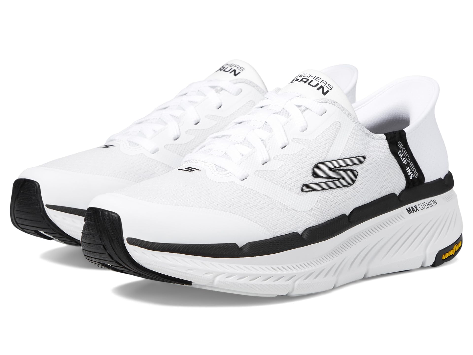 【貨物輸送無料】SKECHERS(スケッチャーズ) メンズ Max Cushioning Premier 2.0 Ascendant Ii Hands Free Slip-insスニーカーブーツ 色：白いこと/黒いこと、大いさ：26.0 糎
