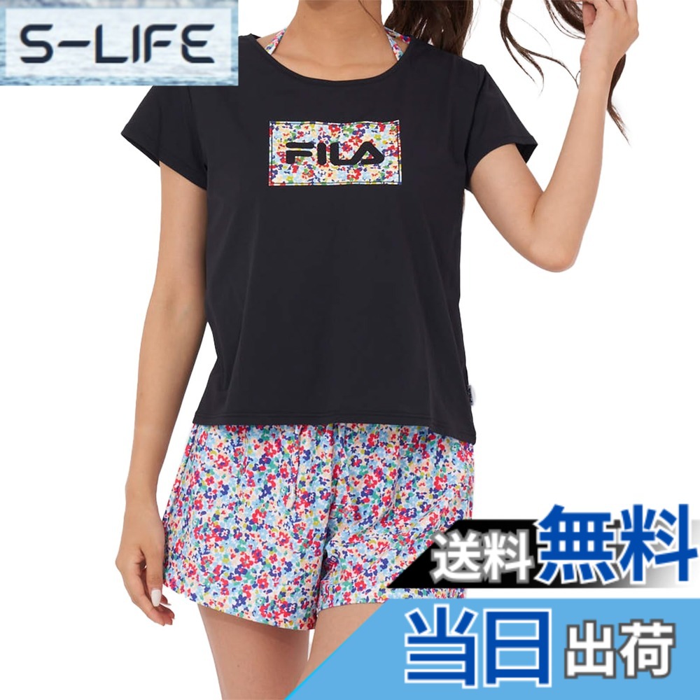 【貨物輸送無料】FILA ビーチカバーアップセットフィラ FILA レディース 水泳着 ビキニ4点仕掛ける 324603レディース 色：BK、大きさ：11