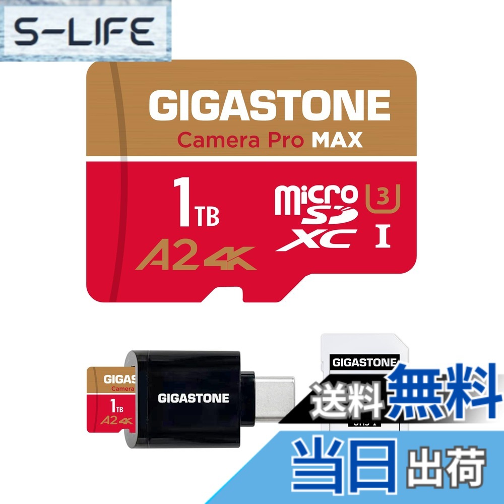 【貨物輸送無料】GIGASTONE マイクロsd歌留多GoldRed GP 1 色：1結核症 Camera Pro MAX 1枚+Type C歌留多愛読者、大きさ：1結核症 Camera Pro MAX 1枚+Type C歌留多愛読者