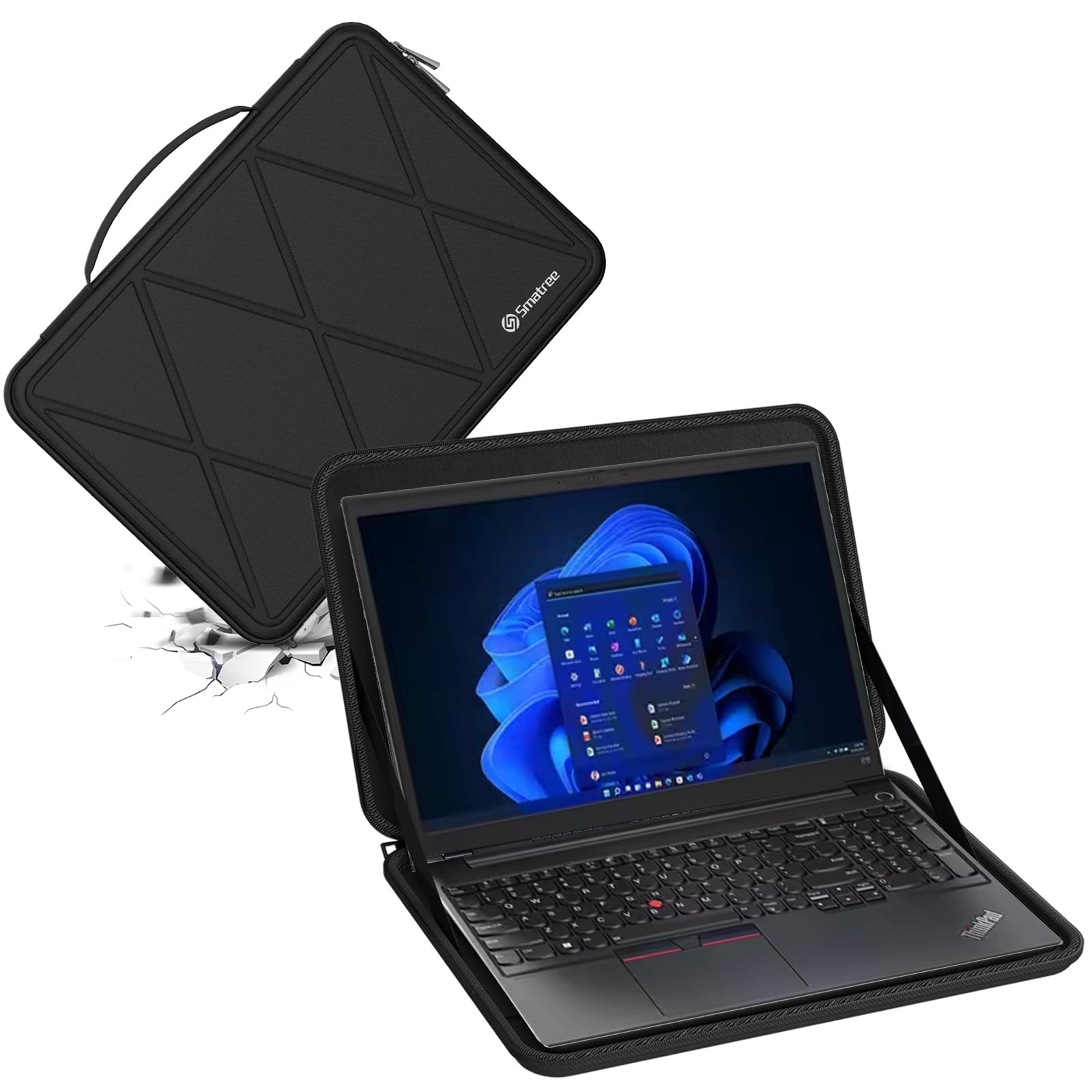 【貨物輸送無料】Smatree 捉え所のない EVA 保護すること衣袂容れもの Lenovo 一回りとっ始め用 色：X続きもの-黒いこと、大きさ：For Lenovo 15in(X8281)