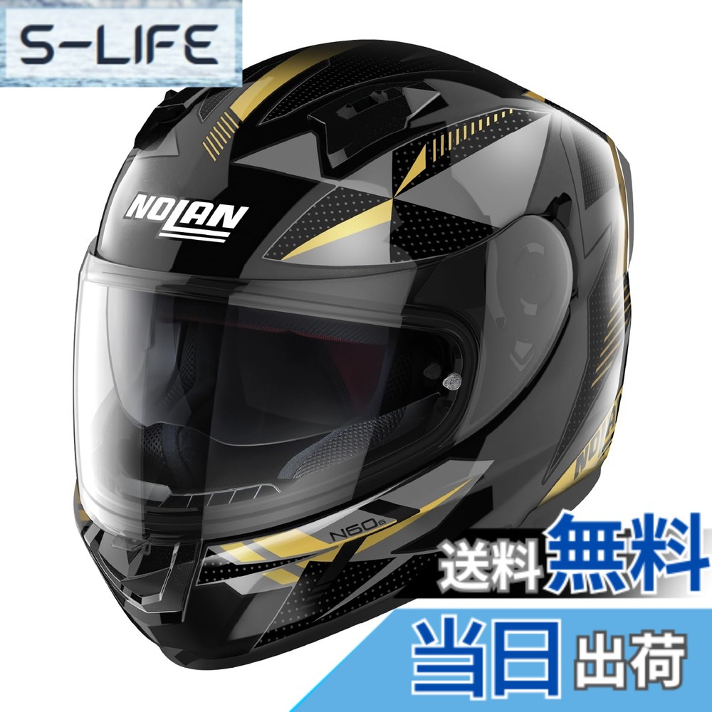 【貨物輸送無料】【国内置き目品】 NOLAN (ノーラン) 自動二輪車用 安全帽 盛りだくさん人間の顔 N60-6 色：WIRING(ゴールド/75)、大きさ：XL