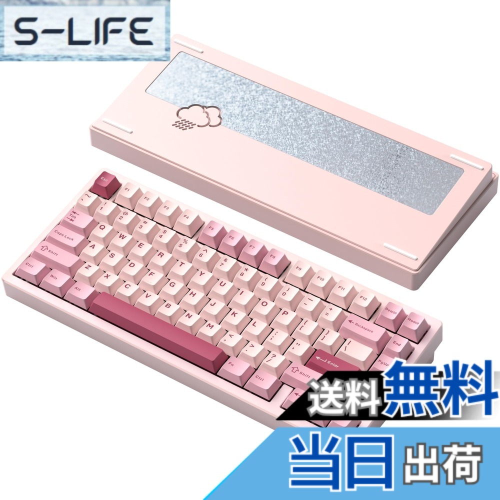 【送料無料】【WOBKEY Rainy 75キーボード】雨音のような打鍵音 メカニカルキーボード 3WAY接続 OS互換性 ホットスワップとVIAの対応 カスタマイズ性 ガスケットデザイン アルミニウム素材使用 RGBバックライト｜S-LIFE