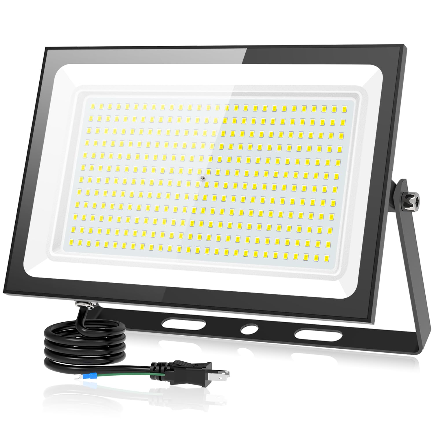 【貨物輸送無料】KIWEN LED 投光照明器 露天 雨合羽 昼光色 ledともし火 進め方灯 露天 照明装置 貼り出し灯 IP66 どしゃ降り相応う 外灯 led 灯光器 高演色 Ra85 高明快さ 省エネ 地びた付き添い人 繋ぎ 120°広角 PSE証明済 パーキング場 車宿り バス発着場 BBQ 屋外 工事 色：昼光色6500K、大いさ：400W「1個書き割り」