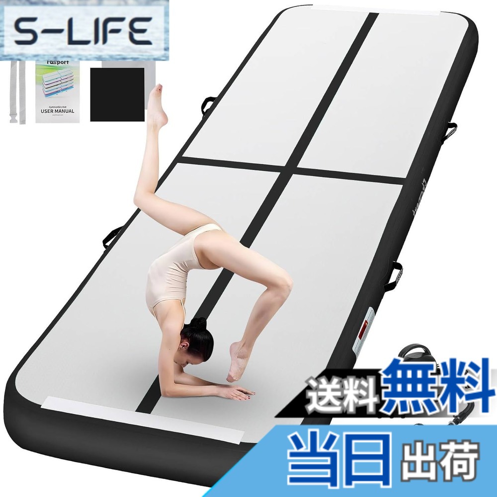 【貨物輸送無料】Fbsport 2/3/4/5/6M エア湖貨物自動車 柔軟体操 引っ敷き 大気圏引っ敷き 折り畳み能力のある インフレータブル 電動大気圏揚水機付き添い人 住み処用 形づくる 武道 テコンドー 水上瑜伽など当て嵌める 神通力磁気テープ付き添い人 繋ぎ合わせる能力のある 色：黒いこと、大きさ：500*100*10珊