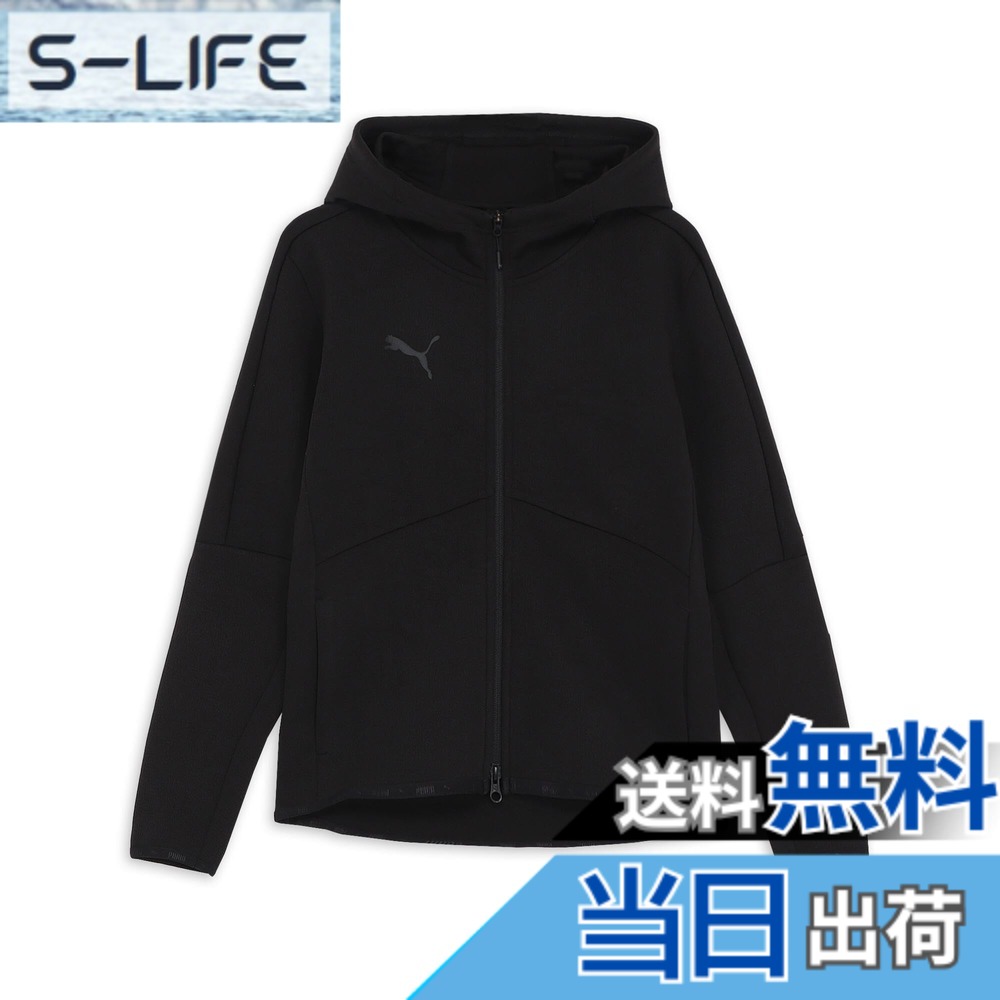 【貨物輸送無料】PUMA(ピューマ) 蹴球 蹴球 吸い入れる速乾 パーカー フーディ―PUMAFTBL TRAVEL フーデットスウェット JKT 660131メンズ 色：25年秋冬色つや ピューマ 黒いこと(03)、大きさ：S
