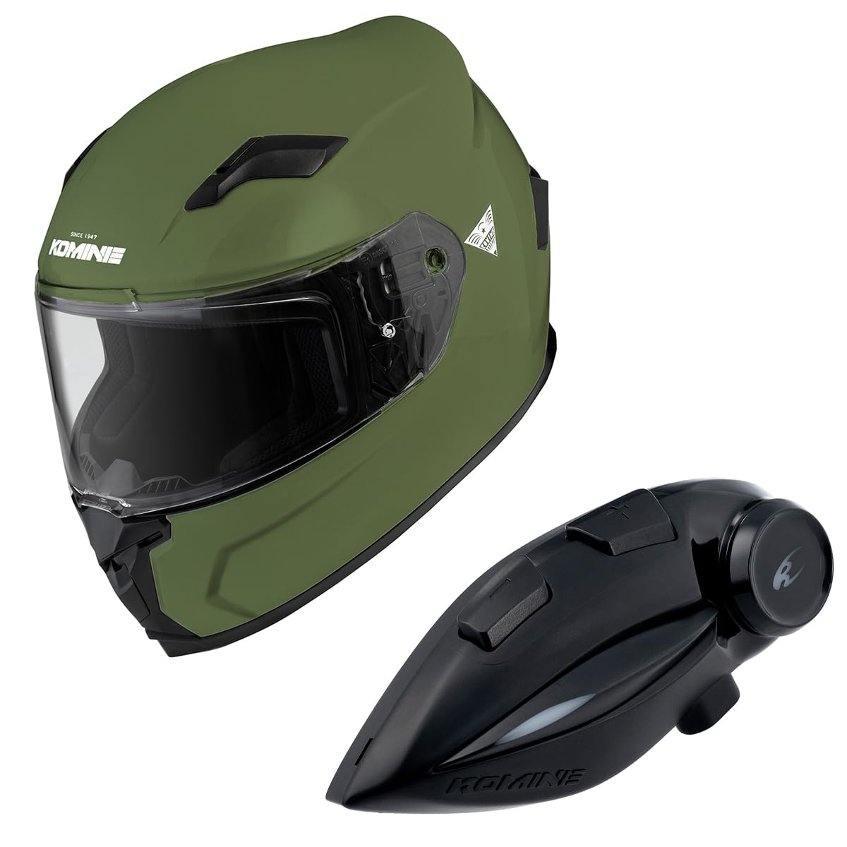 【貨物輸送無料】コミネ(KOMINE) 自動二輪車用 フルフェイスヘルメット 色：Olive、大きさ：M