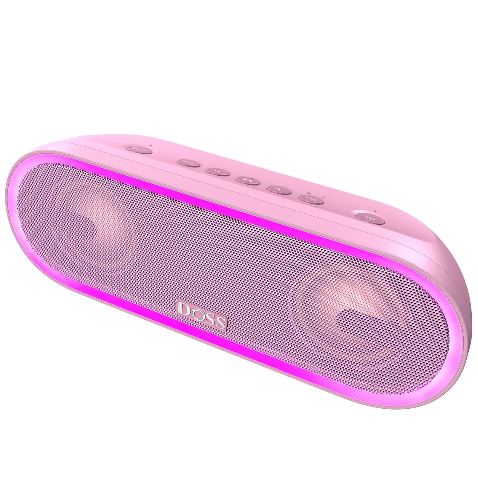 【貨物輸送無料】DOSS SoundBox Pro+ P300 Bluetooth 金棒引き 40W 重低音部 IPX6雨合羽 無線電話 携帯型 小型 金棒引き 照明役立つこと積み上げる 20第四次元年代順の連続生まれ変わり 2台有りの実輪っか Aux/TF歌留多相応う スマホ お風呂 車当て嵌める 色：サクラ色