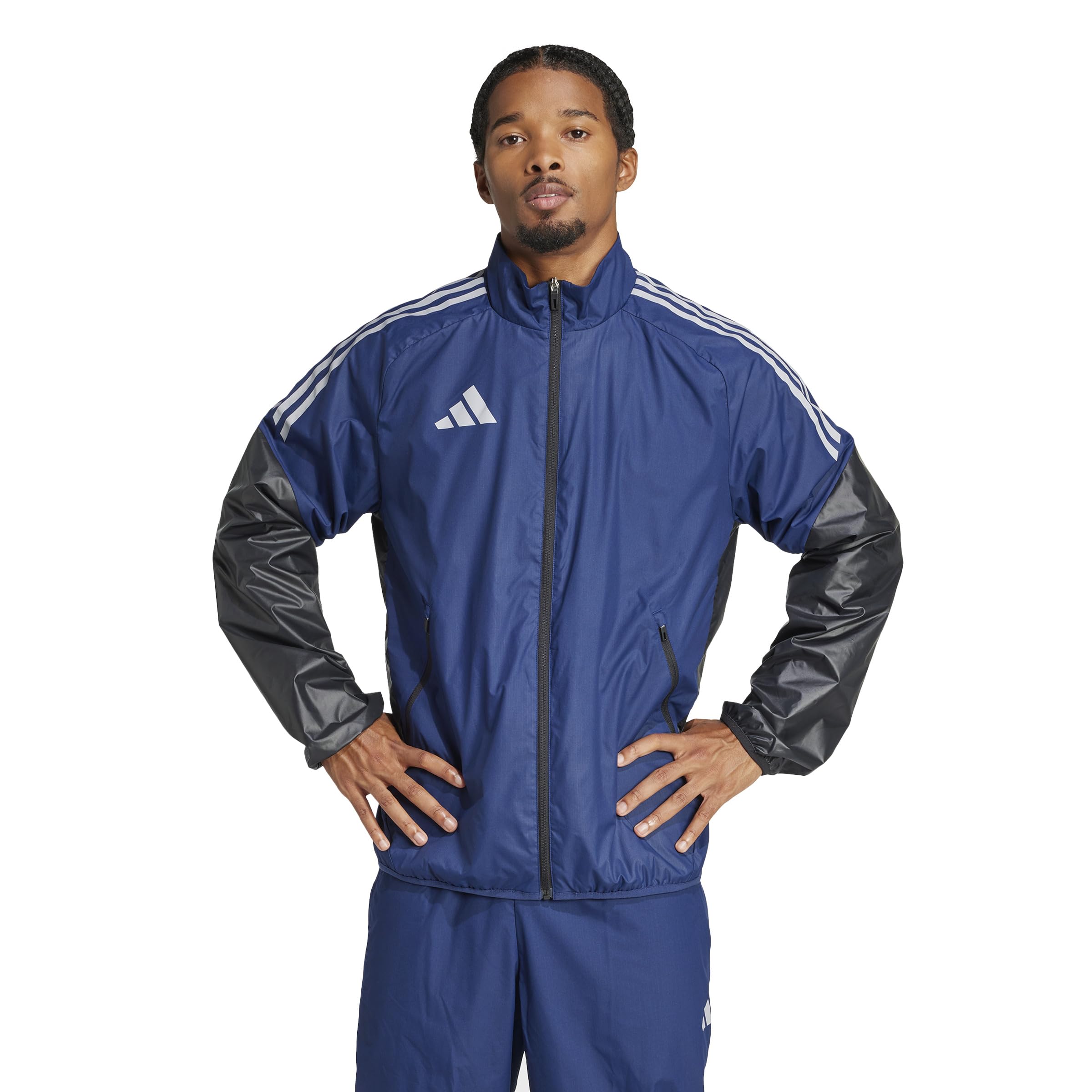 【貨物輸送無料】adidas(アディダス) 蹴球 ジャケットウインドジャケット KSB76メンズ 色：チームネイビーブルー/黒いこと (JP1259)、大きさ：S