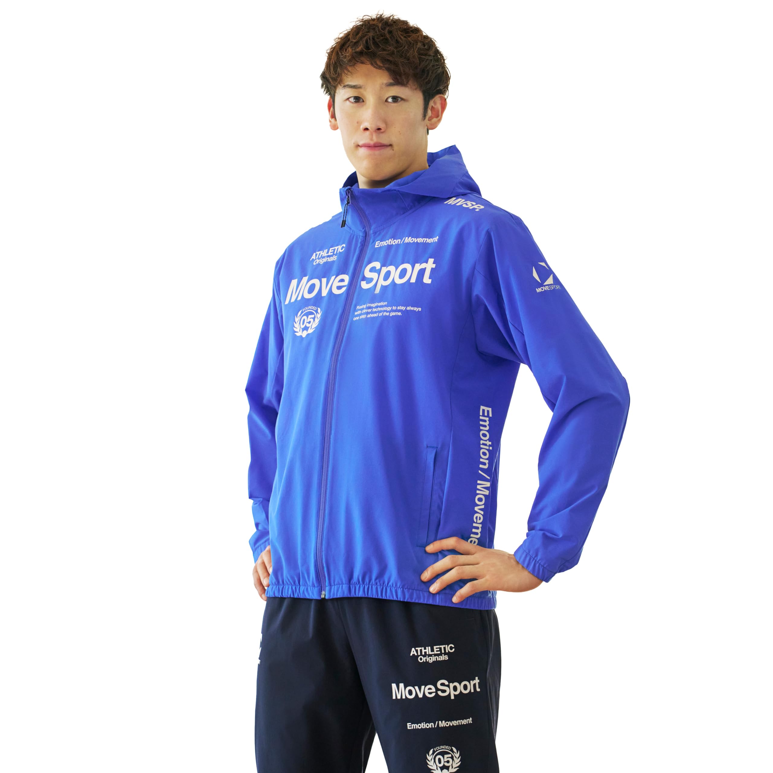 【貨物輸送無料】MOVESPORT(ムーブスポーツ) ジャージ・クロスデサント AIRY TRANSFER TAIKYU オーセンティックロゴ フルジップフーディー 伸ばすこと はっ水 色褪せしにくい 形づくる 駈けっくらメンズ 色：PP00(ST5SJK22M)、大いさ：S