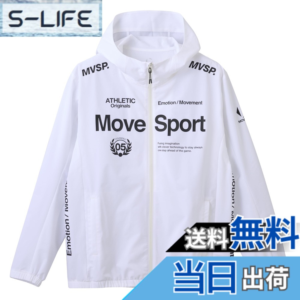 【送料無料】MOVESPORT(ムーブスポーツ) ジャージ・クロスデサント AIRY TRANSFER TAIKYU オーセンティックロゴ フルジップフーディー ストレッチ はっ水 色褪せしにくい トレーニング ランニングメンズ 色:WH00(ST5SJK22M)、サイズ:L|S-LIFE