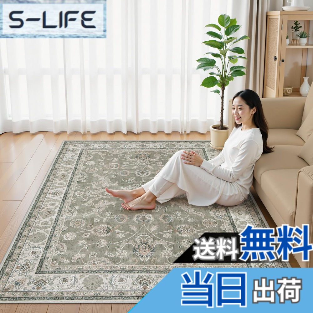 【送料無料】HAOCOO カーペット ペルシャ絨毯風 BS 色：[A]モスグレー、サイズ：200 x 250 cm (長方形)｜S-LIFE